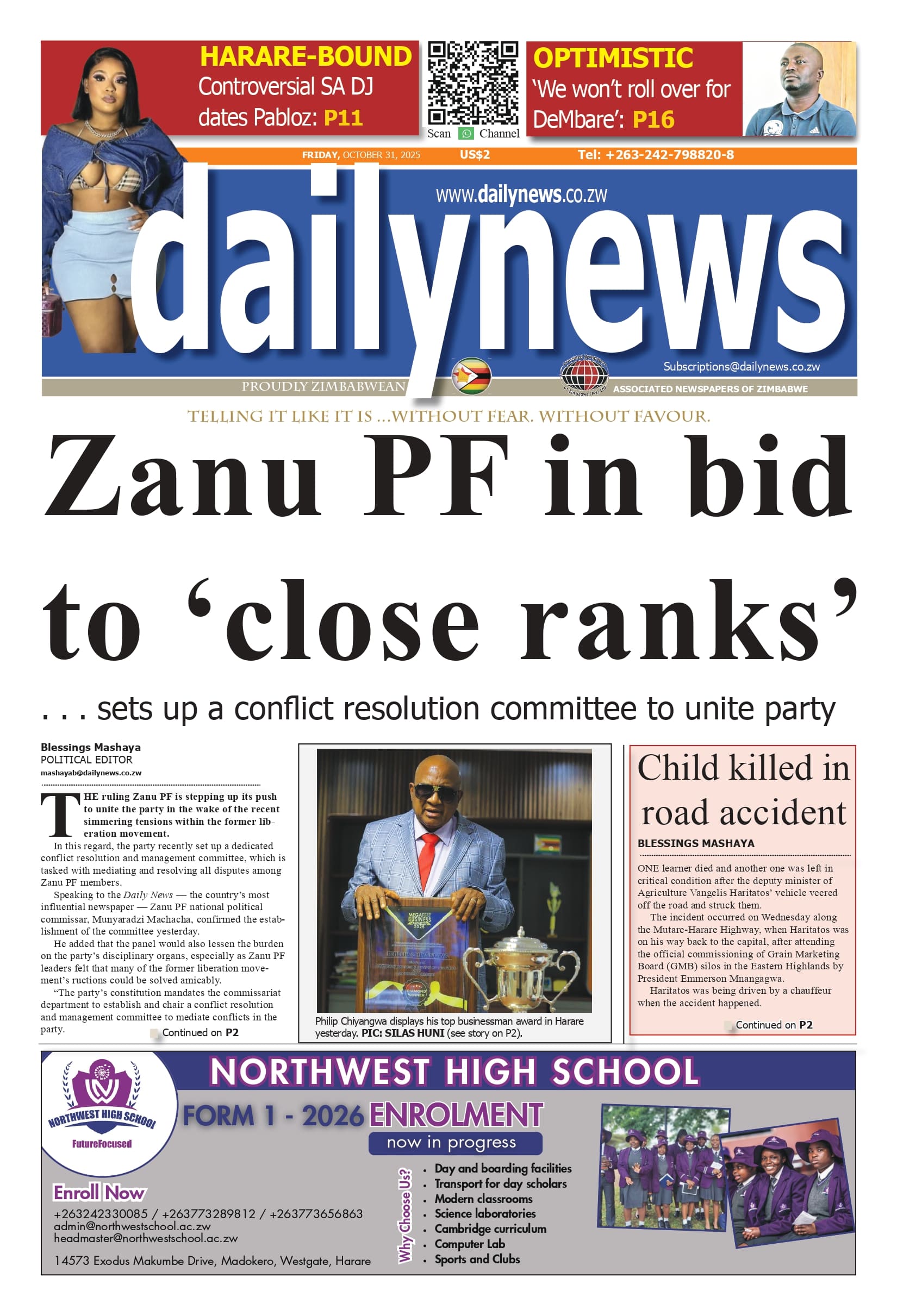 Friday 31 October 2025